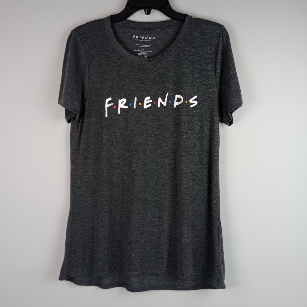 Friends Womens XL Charcoal Grey Short Sleeve Sitcom TV Series Graphic Tshirt